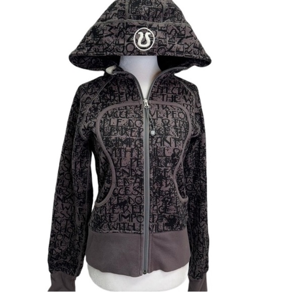 lululemon athletica Sweaters - Lululemon Grey Manifesto Script Scuba Hoodie Jacket, Size 8